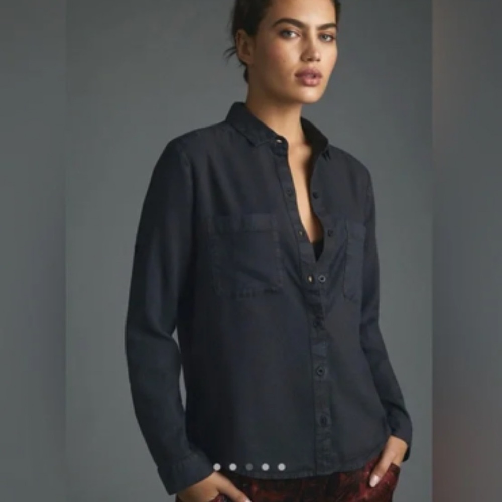 Cloth & Stone Anthropologie Women’s Charcoal Tencel Shirt Size Small